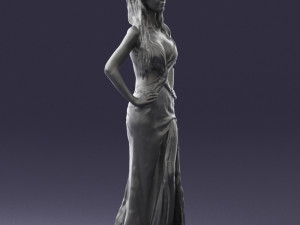 blonde in black dress 0313 3D Model