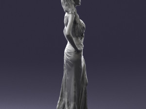 blonde in black dress 0313 3D Model