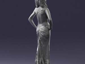 blonde in black dress 0313 3D Model