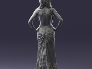 blonde in black dress 0313 3D Model