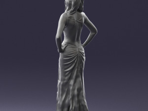 blonde in black dress 0313 3D Model