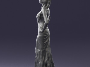 blonde in black dress 0313 3D Model