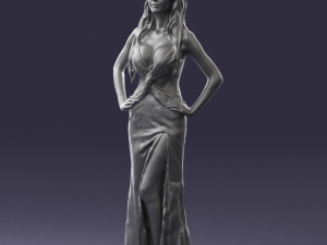 blonde in black dress 0313 3D Model