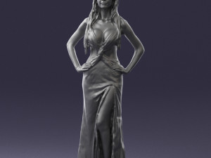 blonde in black dress 0313 3D Model