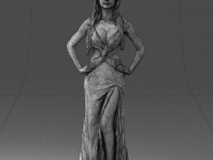 blonde in black dress 0313 3D Model