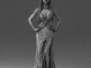 blonde in black dress 0313 3D Model