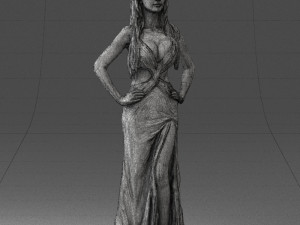 blonde in black dress 0313 3D Model