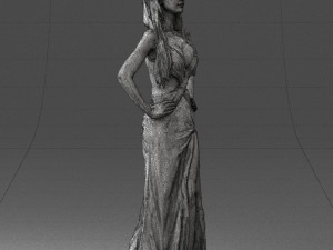 blonde in black dress 0313 3D Model