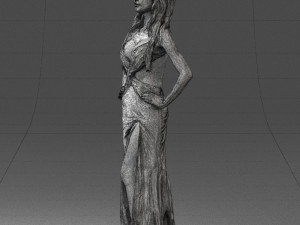 blonde in black dress 0313 3D Model