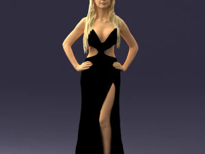 blonde in black dress 0313 3d print ready 3D Print Model