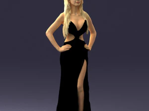 blonde in black dress 0313 3d print ready 3D Print Model