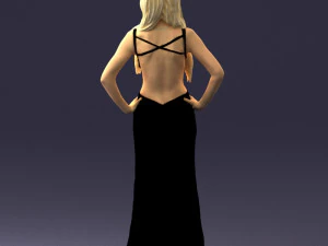 blonde in black dress 0313 3d print ready 3D Print Model