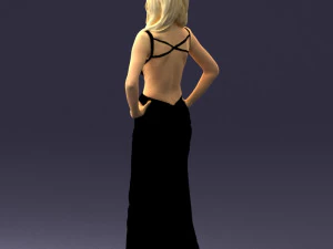 blonde in black dress 0313 3d print ready 3D Print Model
