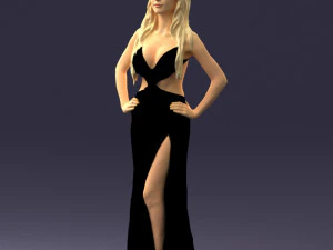 blonde in black dress 0313 3d print ready 3D Print Model