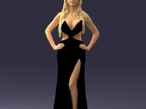 blonde in black dress 0313 3d print ready 3D Print Model