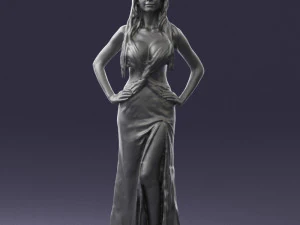 blonde in black dress 0313 3d print ready 3D Print Model