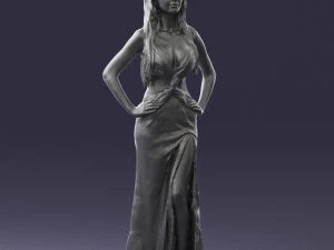 blonde in black dress 0313 3d print ready 3D Print Model