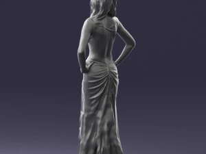 blonde in black dress 0313 3d print ready 3D Print Model