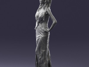 blonde in black dress 0313 3d print ready 3D Druckmodell