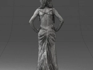 blonde in black dress 0313 3d print ready 3D Print Model