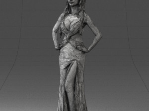 blonde in black dress 0313 3d print ready 3D Druckmodell
