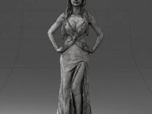 blonde in black dress 0313 3d print ready 3D Print Model