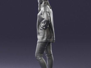 girl in striped sweater 0317 3D Модель