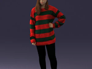 girl in striped sweater 0317 3d print ready 3D Print Model