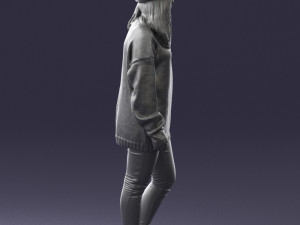 girl in striped sweater 0317 3d print ready Modello di stampa 3D