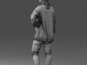 girl in striped sweater 0317 3d print ready Modello di stampa 3D