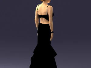 girl in black evening dress 0318 3D Model