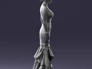 girl in black evening dress 0318 3D Model