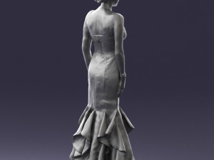 girl in black evening dress 0318 3D Model