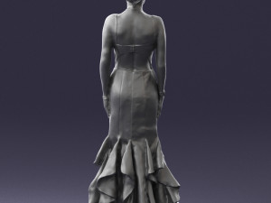 girl in black evening dress 0318 3D Model
