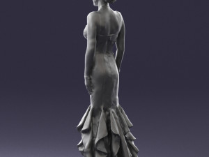 girl in black evening dress 0318 3D Model