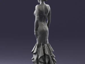 girl in black evening dress 0318 3D Model