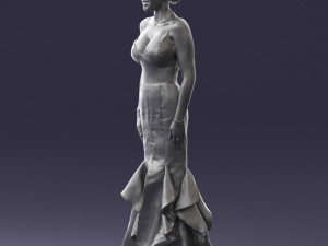 girl in black evening dress 0318 3D Model