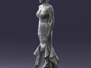 girl in black evening dress 0318 3D Model