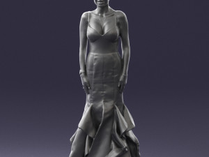 girl in black evening dress 0318 3D Model