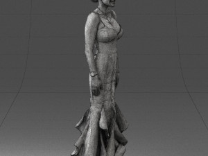 girl in black evening dress 0318 3D Model