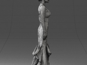 girl in black evening dress 0318 3D Model