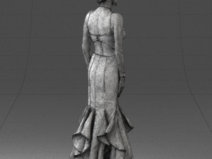 girl in black evening dress 0318 3D Model