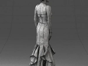 girl in black evening dress 0318 3D Model