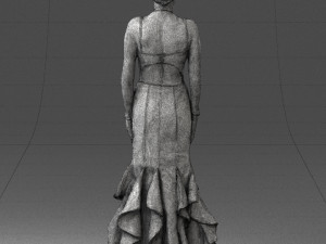 girl in black evening dress 0318 3D Model