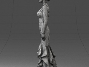 girl in black evening dress 0318 3D Model