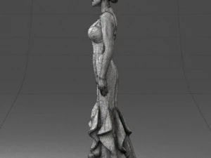 girl in black evening dress 0318 3D Model