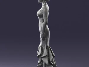 girl in black evening dress 0318 3d print ready 3D Print Model