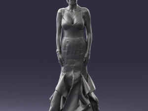 girl in black evening dress 0318 3d print ready 3D Print Model