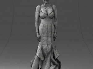 girl in black evening dress 0318 3d print ready 3D Print Model