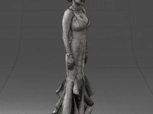 girl in black evening dress 0318 3d print ready 3D Print Model